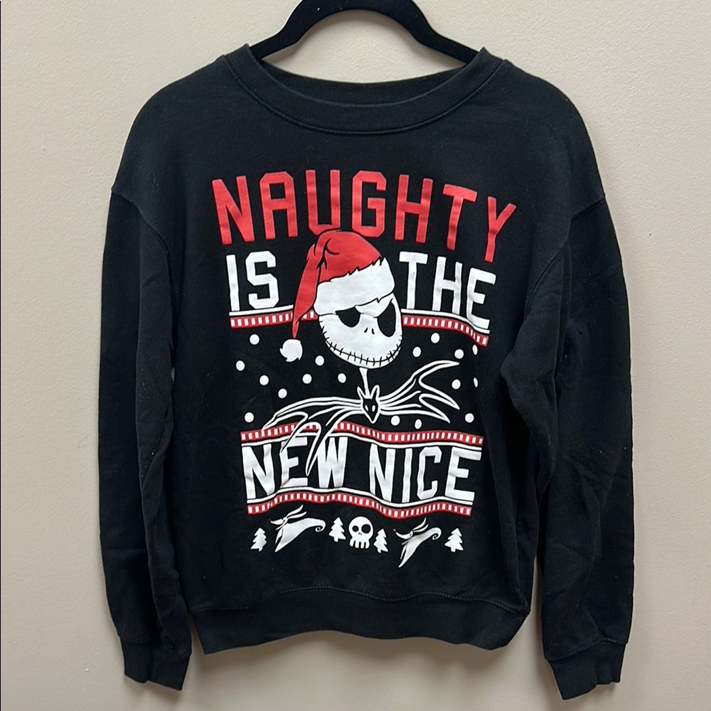 Disney Black and Red Crewneck Sweater Naughty is the New Nice Christmas